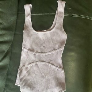 Purple ribbed bodysuit